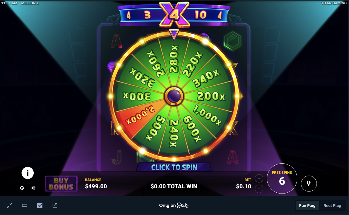 Million X Wheel of Fortune
